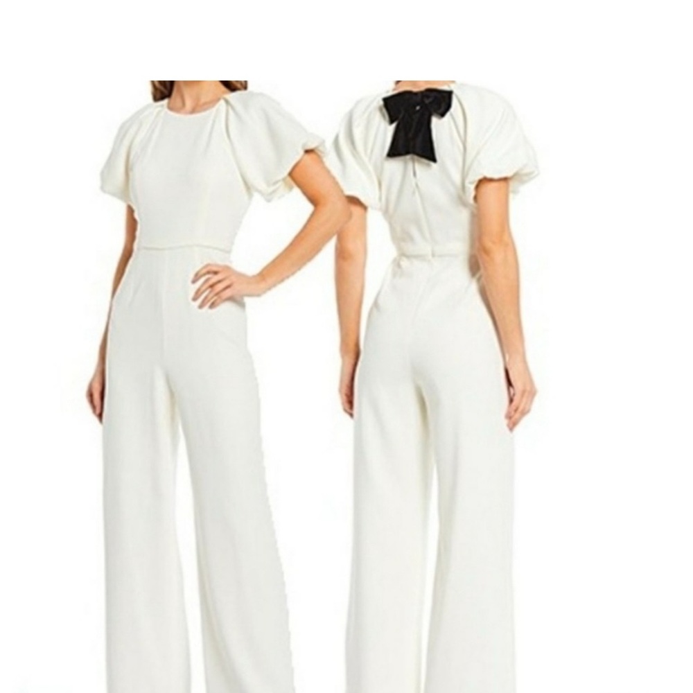 ANTONIO MELANI White and Black Jumpsuit with Palazzo Pants